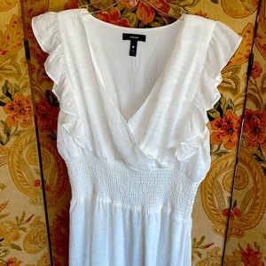 Lovely Aqua size medium white flowing Midi dress